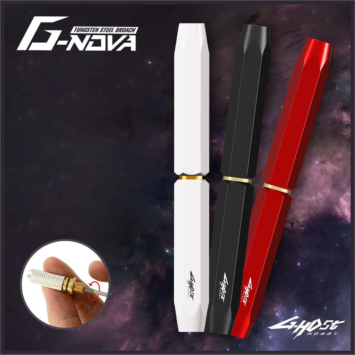 G-Host Scriber Holder / Multi Purpose — white, black and red scriber holders