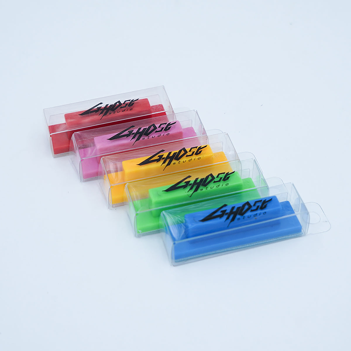 G-Host Sanding Board Set — five colour-coded sanding boards in clear packaging