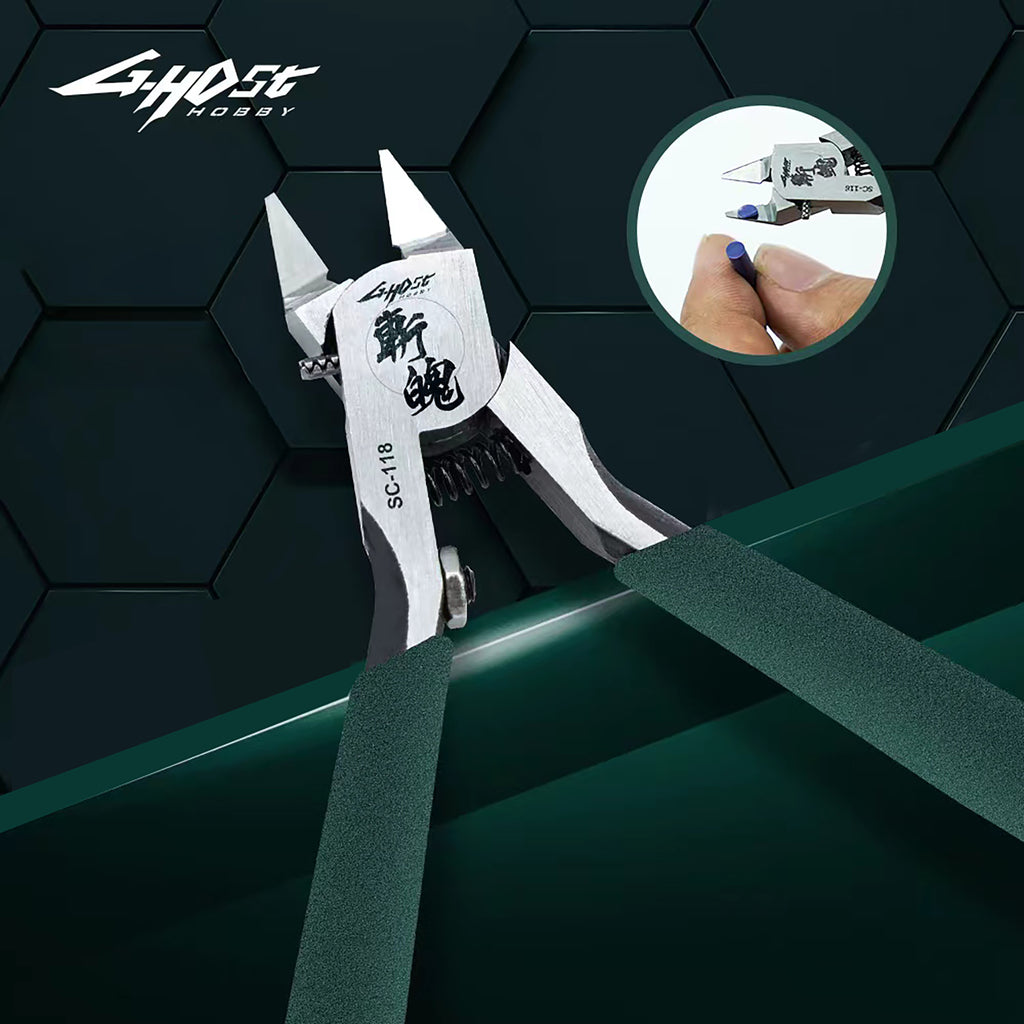 G-Host Single Blade Nipper — green-handled nipper blade close-up
