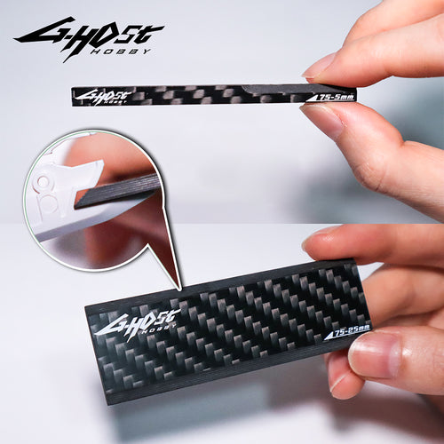G-Host Carbon Fibre Sanding Board Set — close-up of carbon fibre texture and narrow board