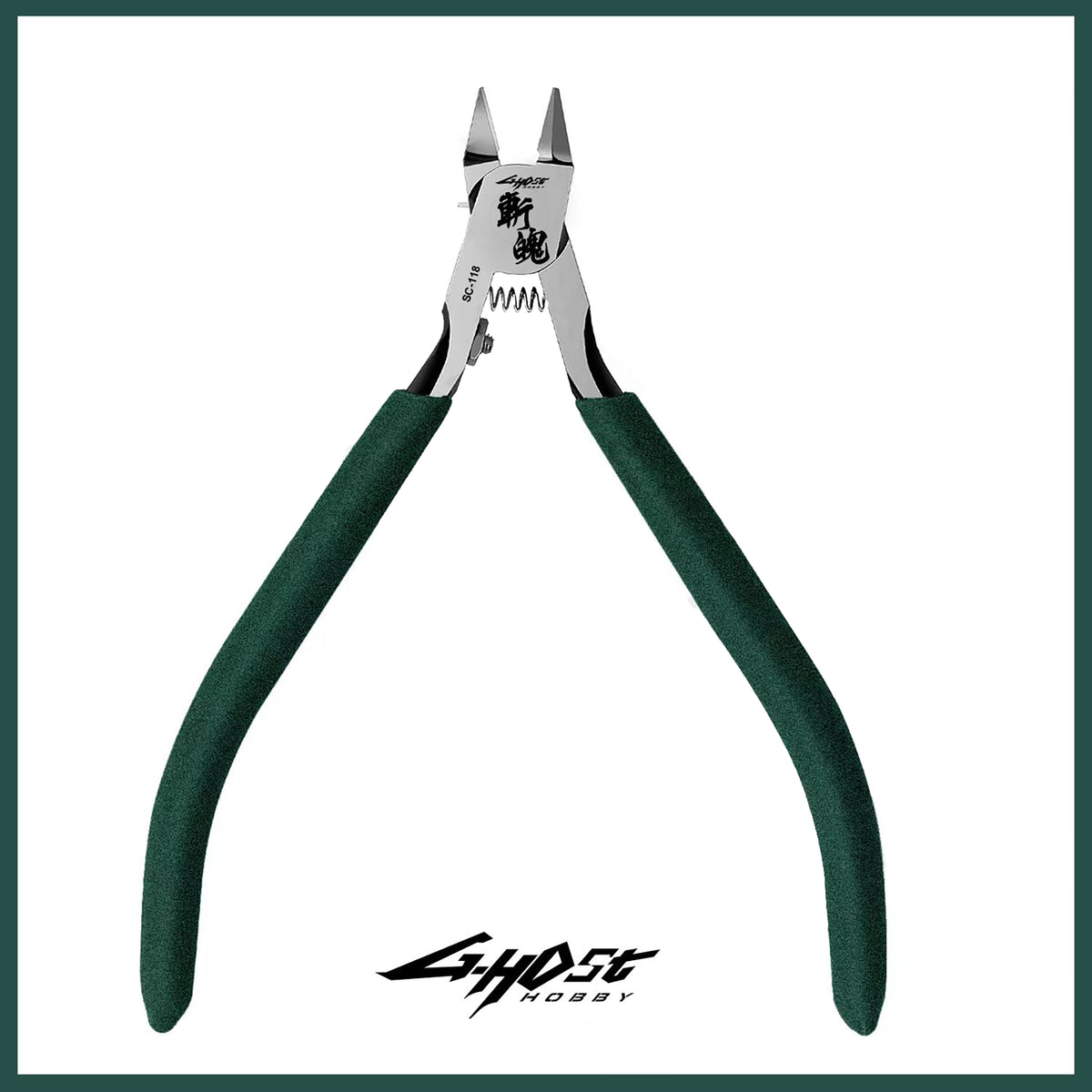 G-Host Single Blade Nipper — full view of open green handles and cutting jaws