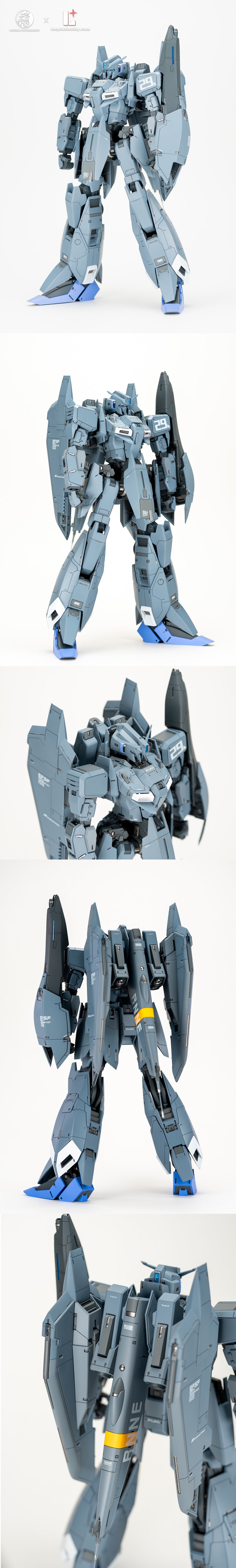 Modeling Robber 1/100 MSZ-006 Z Plus C4 resin kit — blue-grey full-body and torso photo collage