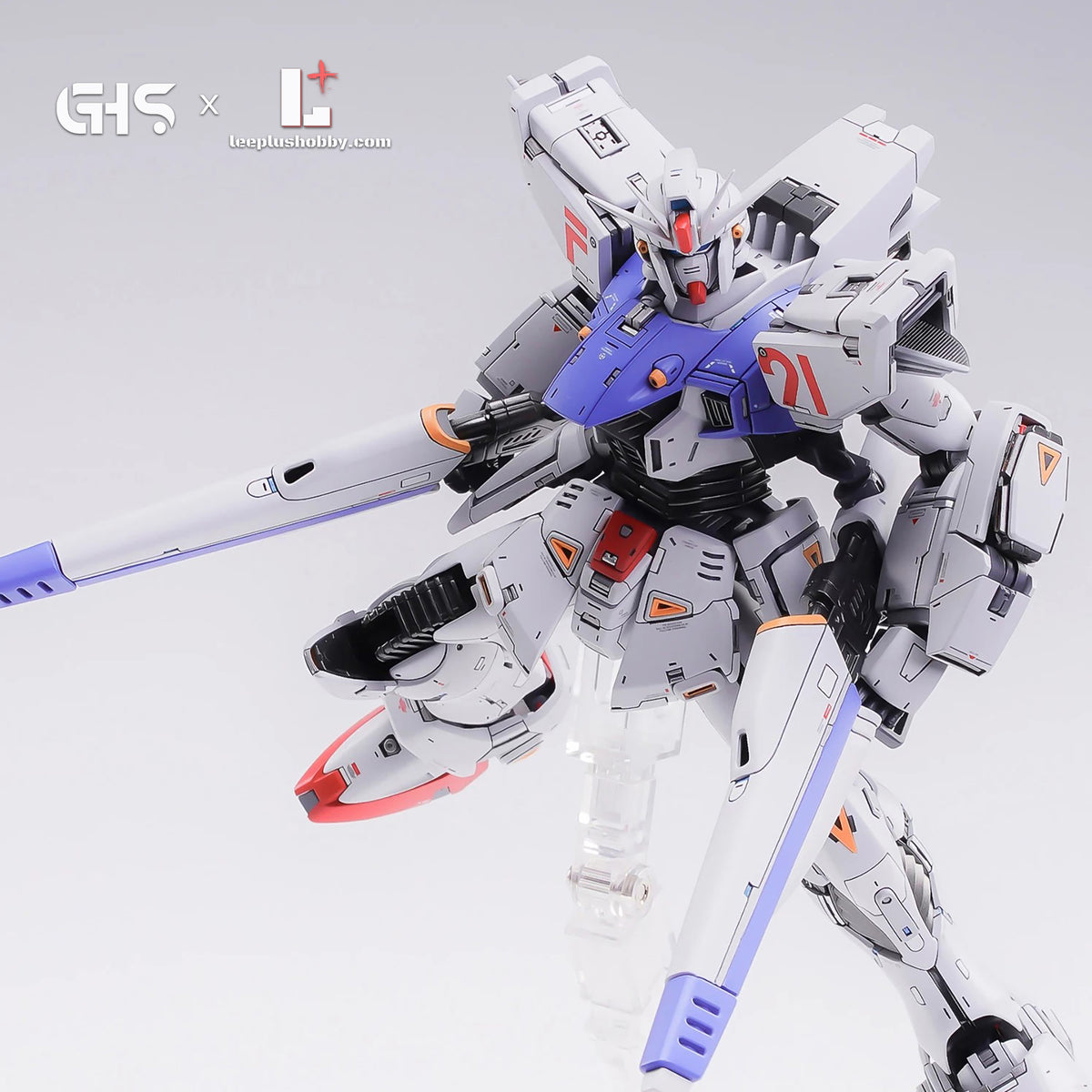 GHS MG 1/100 F91 Gundam Ver. 2.0 conversion — airborne pose with rear weapons extended