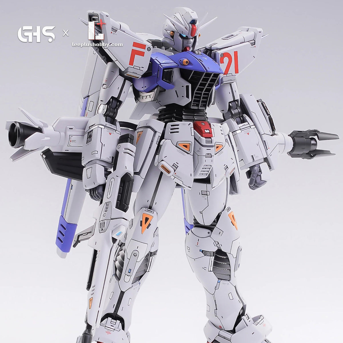 GHS MG 1/100 F91 Gundam Ver. 2.0 conversion — painted model standing with rifle