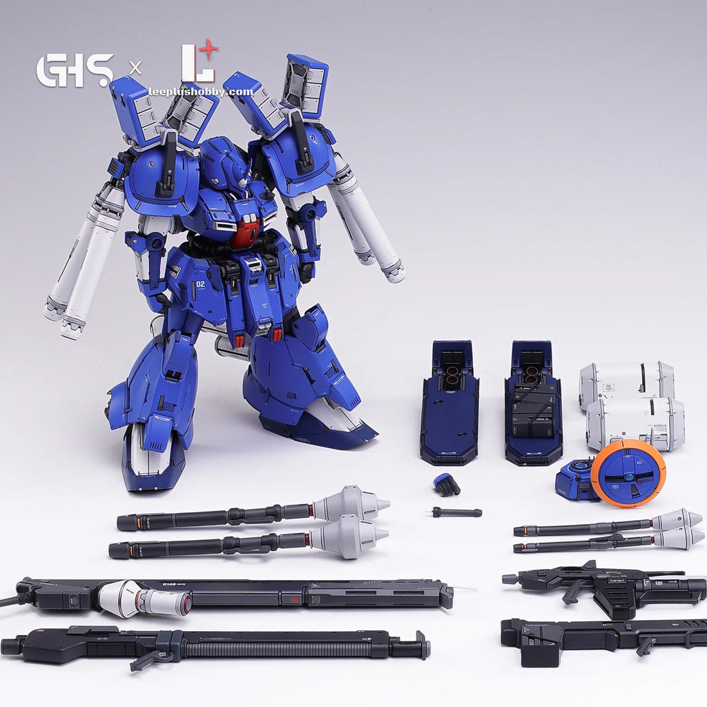 GHS 1/100 RMS-14 Xeku-Eins resin kit — painted model and separate weapon accessories