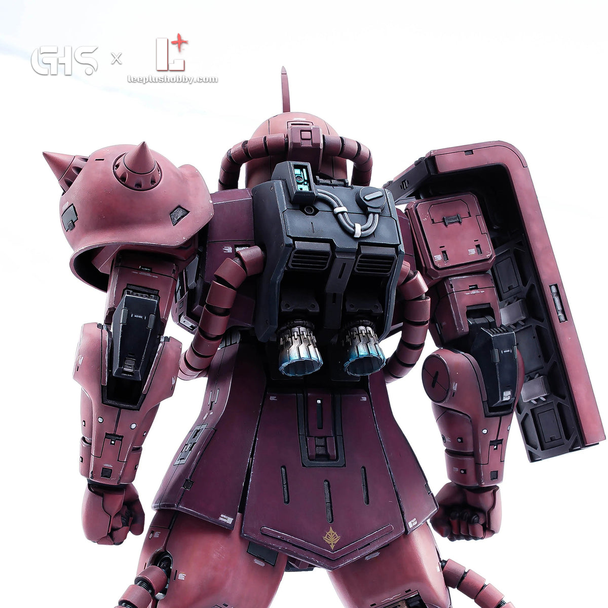 GHS MG 1/100 MS-06S Zaku Ver. 2.0 conversion — red model backpack and shield interior