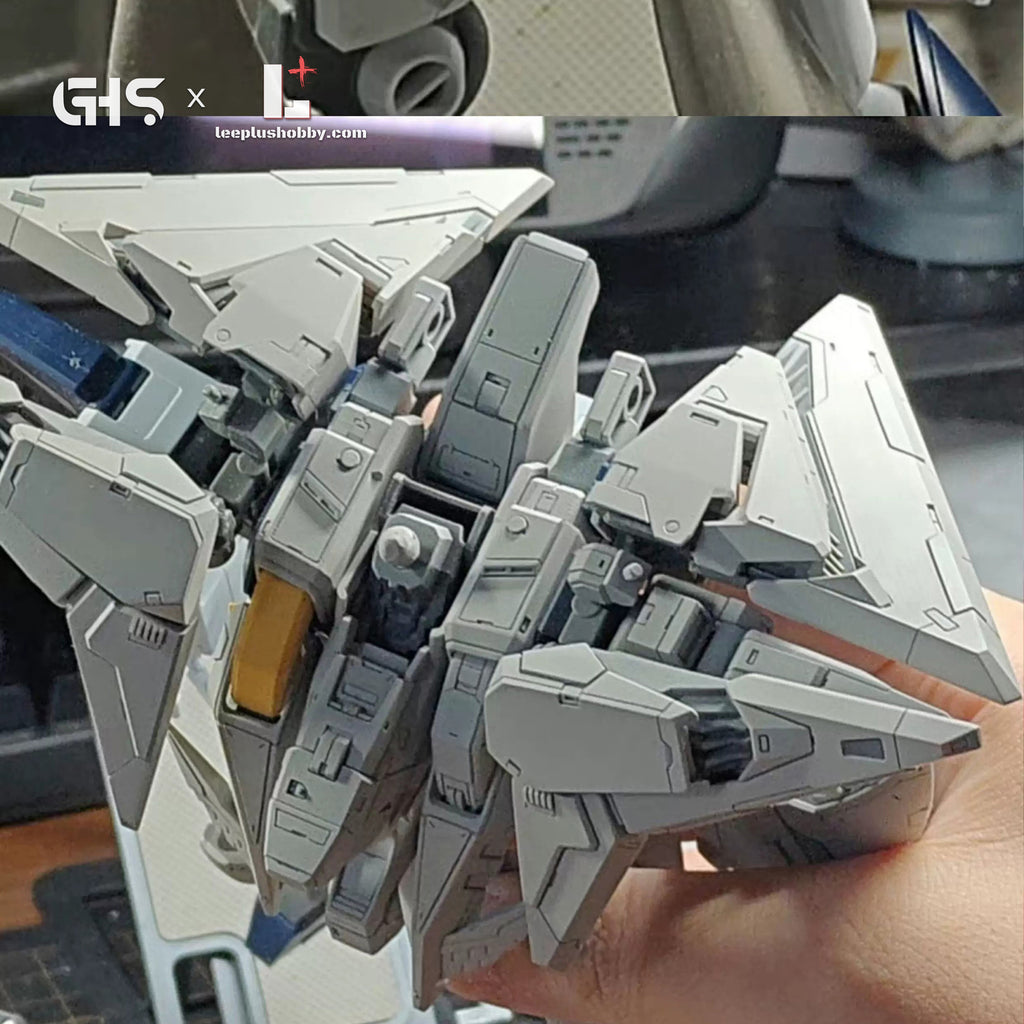 GHS HG 1/144 RX-105 Xi Gundam conversion — top view of upper-body assembly and shoulder panels