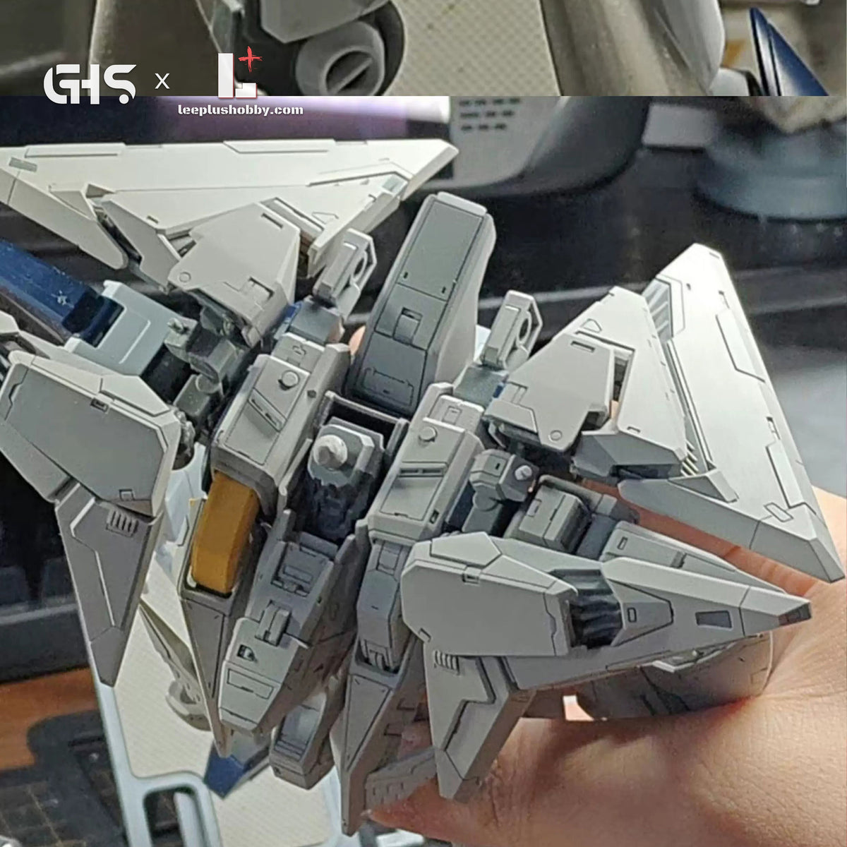 GHS HG 1/144 RX-105 Xi Gundam conversion — top view of upper-body assembly and shoulder panels