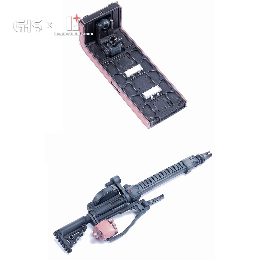 GHS MG 1/100 MS-06S Zaku Ver. 2.0 conversion — shield interior and rifle displayed separately