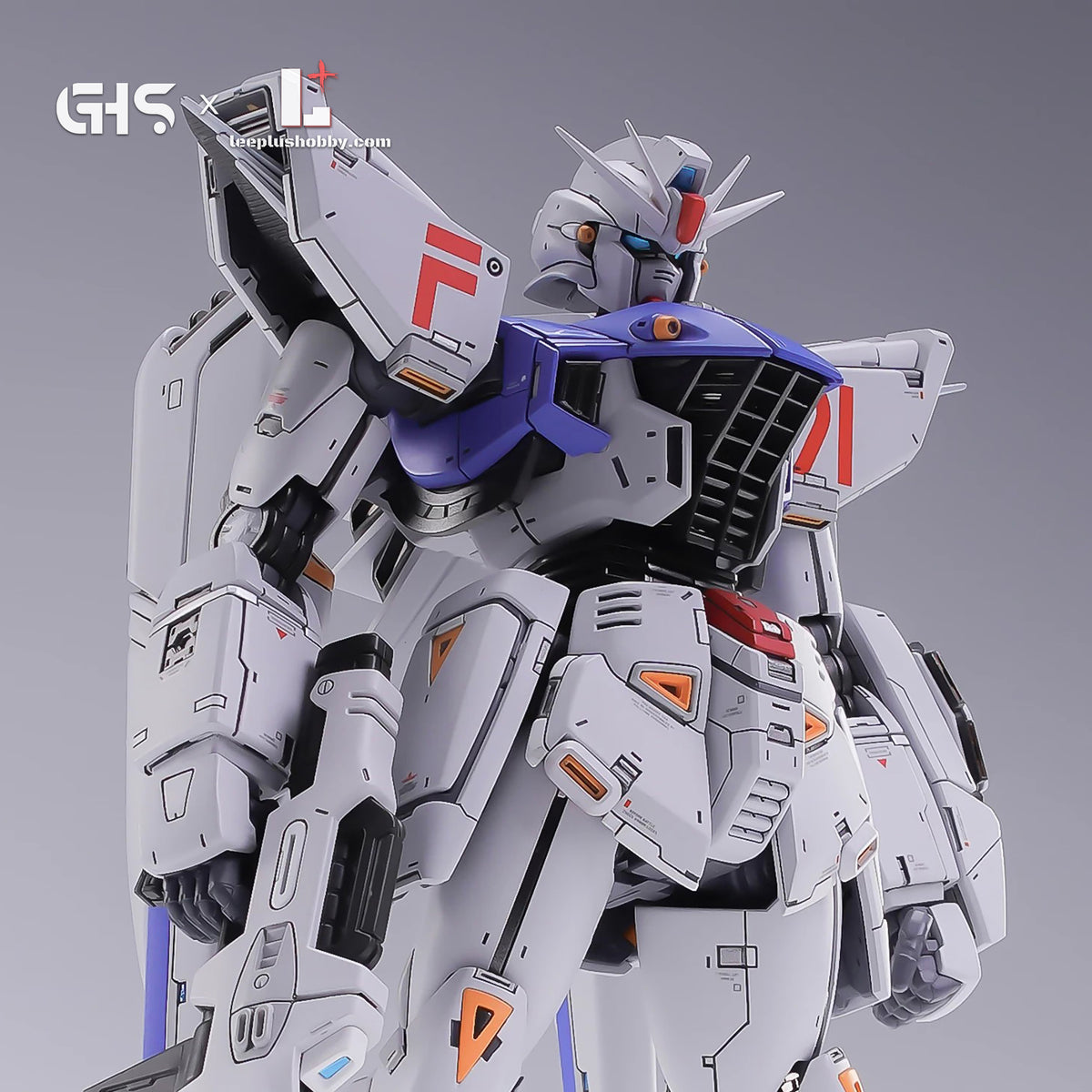 GHS MG 1/100 F91 Gundam Ver. 2.0 conversion — head, chest grille and shoulder armour close-up