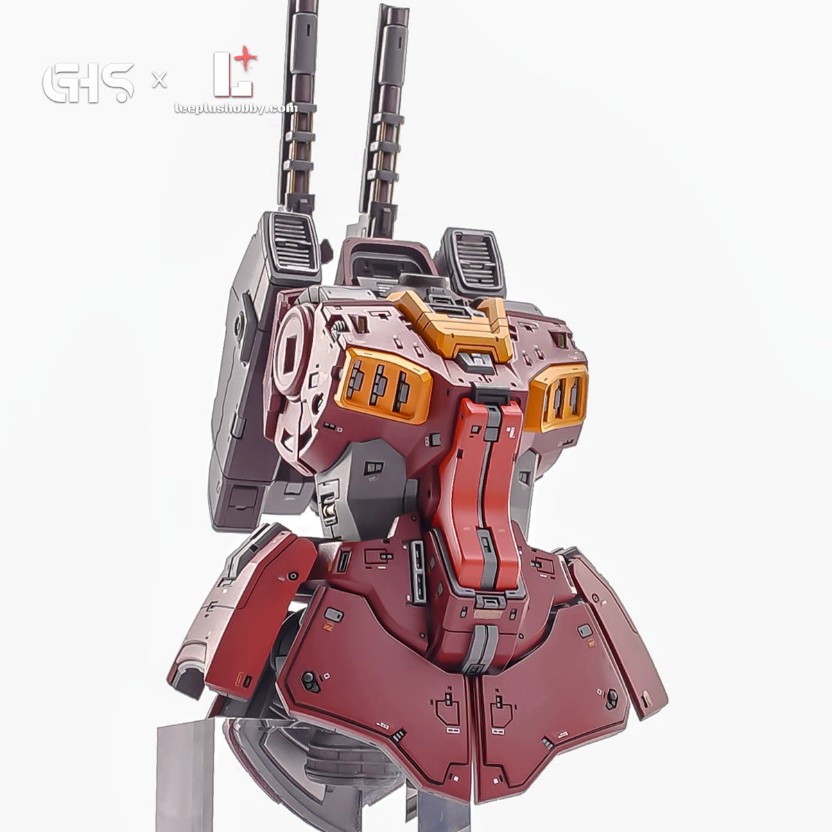 GHS 1/100 MSK-008 Dijeh Char's Custom resin kit — detached torso with yellow vents and twin barrels