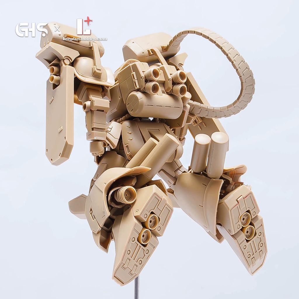 GHS 1/100 RMS-14 Xeku-Eins resin kit — unpainted resin build rear view with ammunition belt