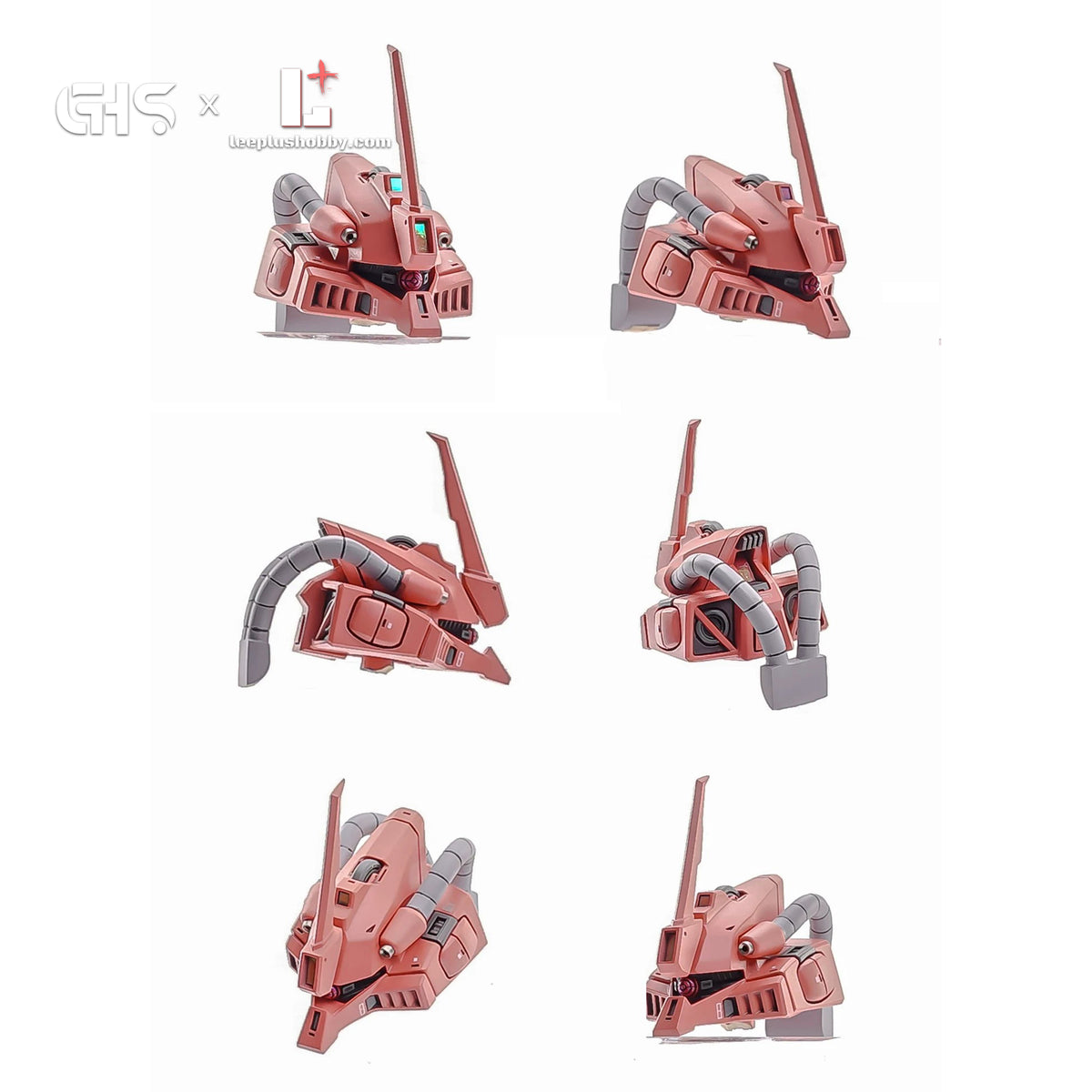 GHS 1/100 MSK-008 Dijeh Char's Custom resin kit — head assembly shown from multiple angles