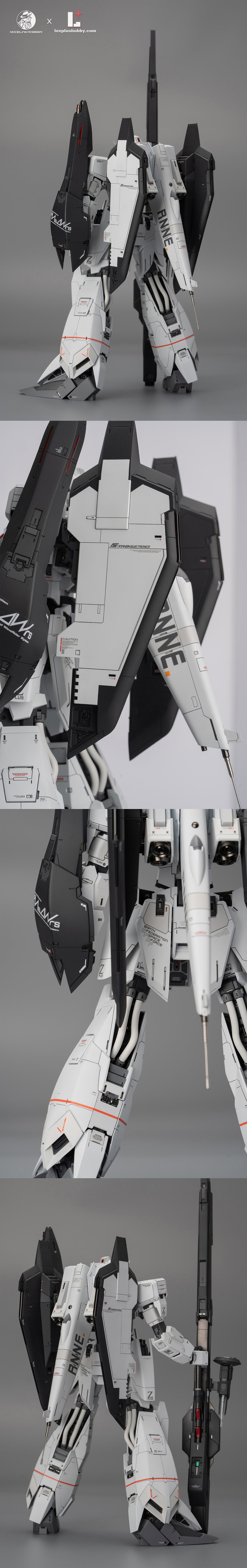 Modeling Robber 1/100 MSZ-006 Z Plus C4 resin kit — white model standing and backpack photo collage