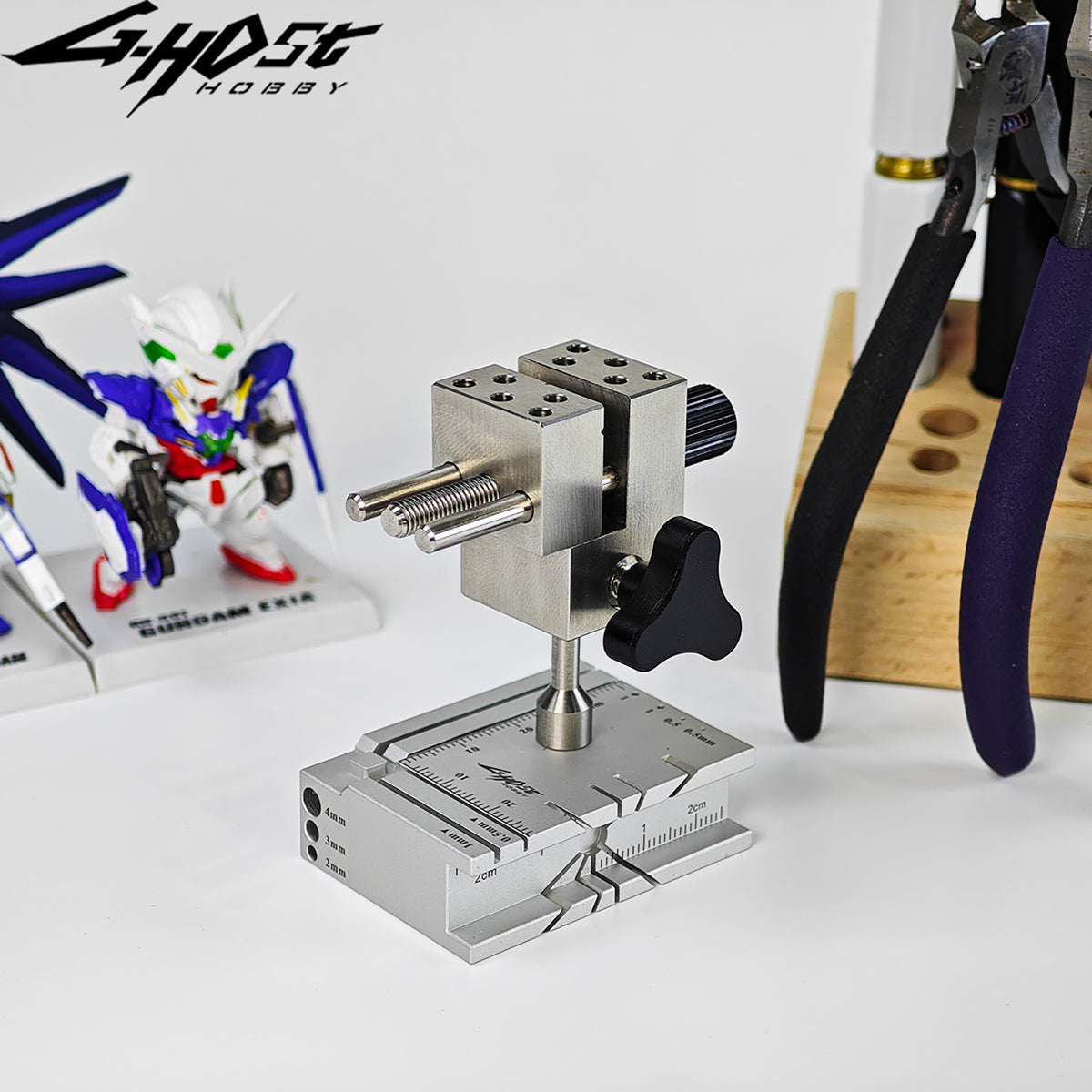 G-Host Multi-Purpose Precision Bench Vise Set, DX Version — vise on a modelling workbench